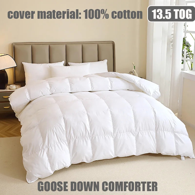 135X200/200X200/220X220/220X260Cm White King Super King Thick Goose down Duvet Comforter