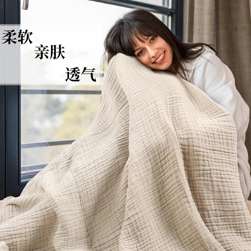 100% Cotton Muslin Blanket Foldable Swaddle Blanket 6 Layer Breathable Cotton Infant Swaddling for Bed Sofa Cover Travel Blanket