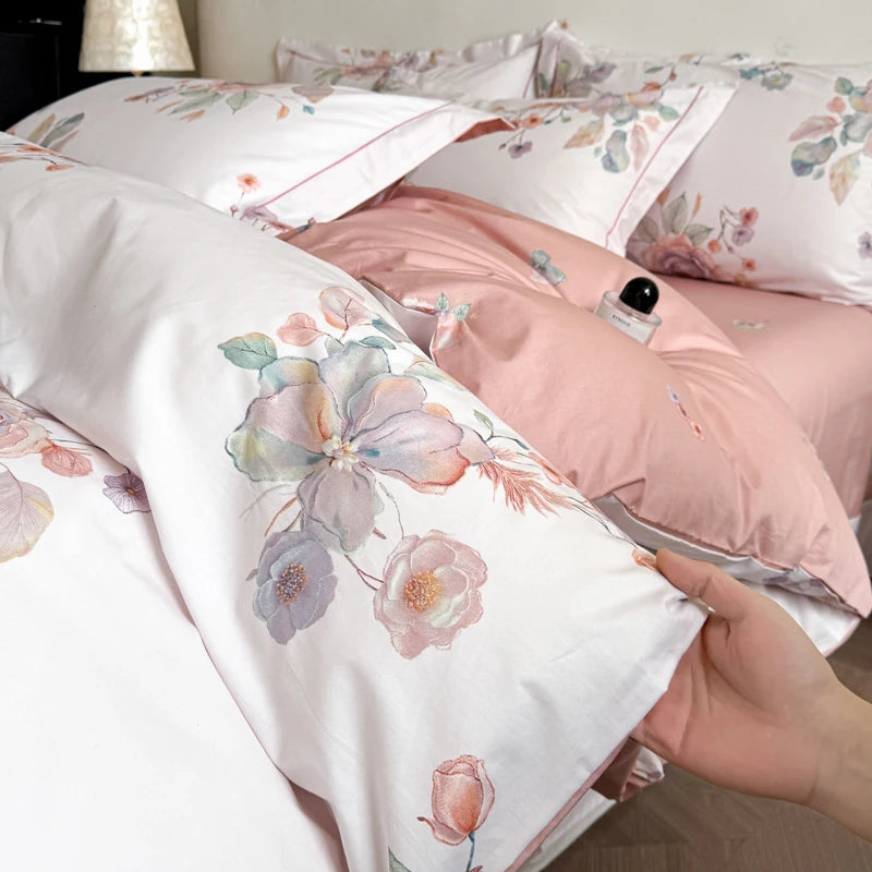 Dusty Rose Cotton Bedding Set