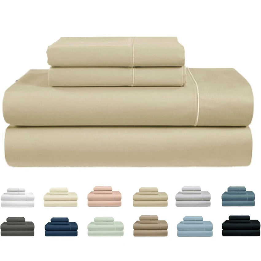 Indulge in Luxury: 800 Thread Count Egyptian Cotton Bed Sheet Set - Ultra Soft & Smooth with Fitted and Flat Sheets
