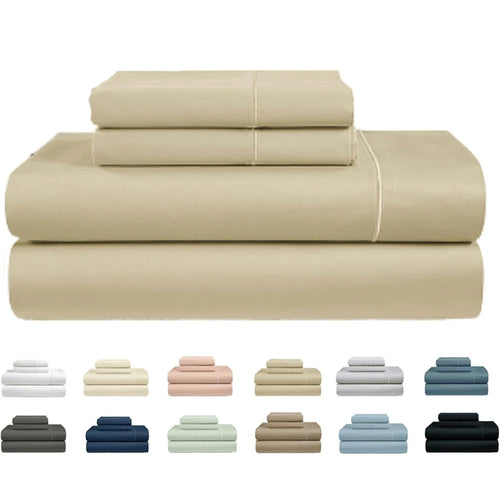 Indulge in Luxury: 800 Thread Count Egyptian Cotton Bed Sheet Set - Ultra Soft & Smooth with Fitted and Flat Sheets