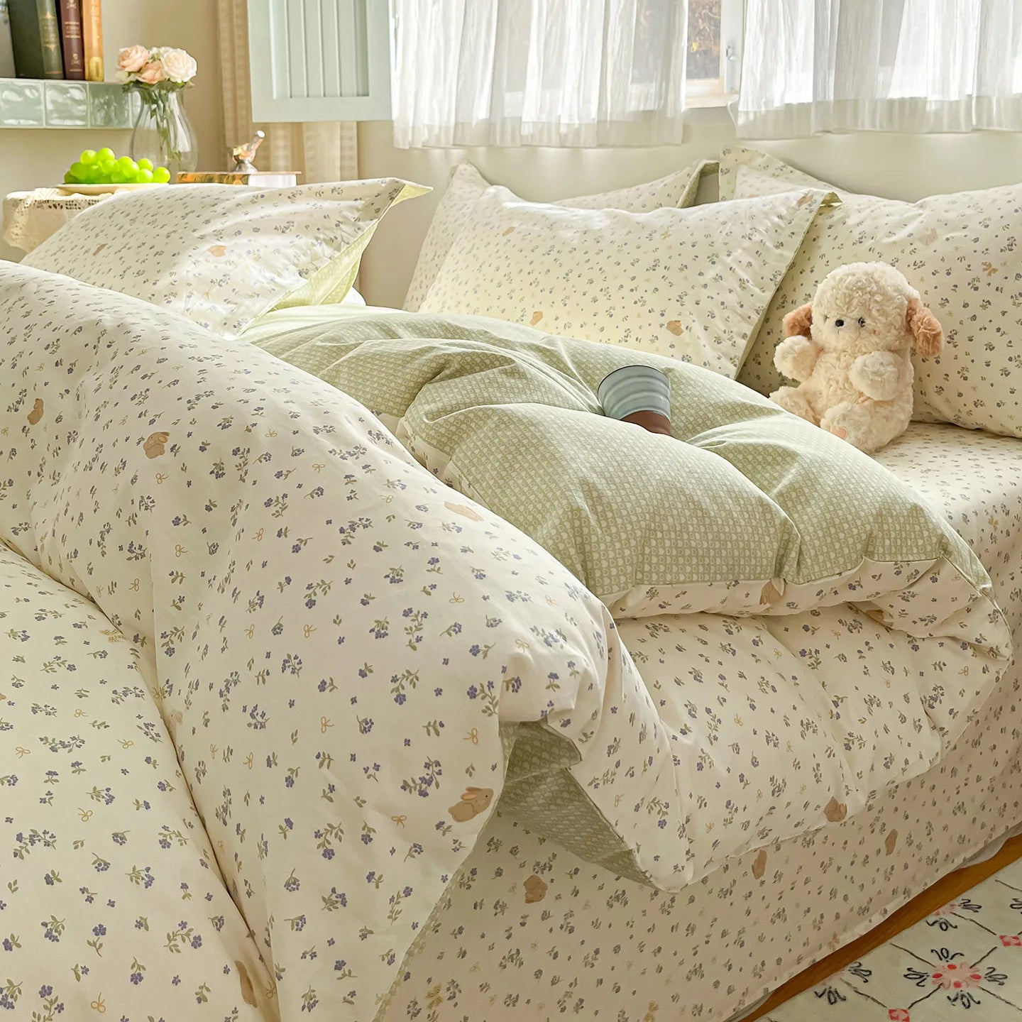 Fern Sagebrush Patterned Cotton Duvet Cover
