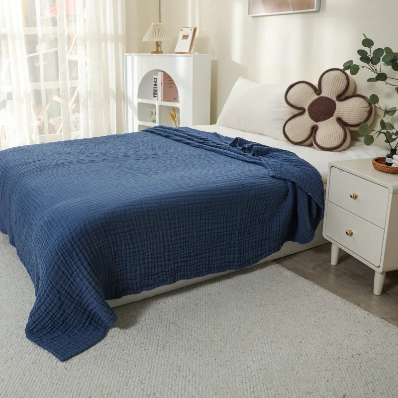 100% Cotton Muslin Blanket Foldable Swaddle Blanket 6 Layer Breathable Cotton Infant Swaddling for Bed Sofa Cover Travel Blanket