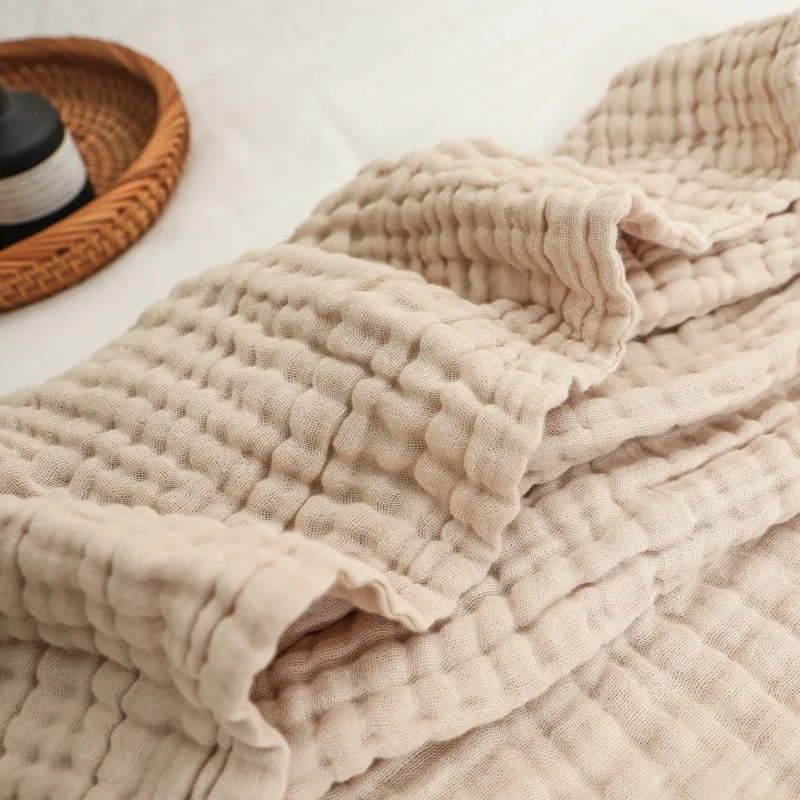 100% Cotton Muslin Blanket Foldable Swaddle Blanket 6 Layer Breathable Cotton Infant Swaddling for Bed Sofa Cover Travel Blanket