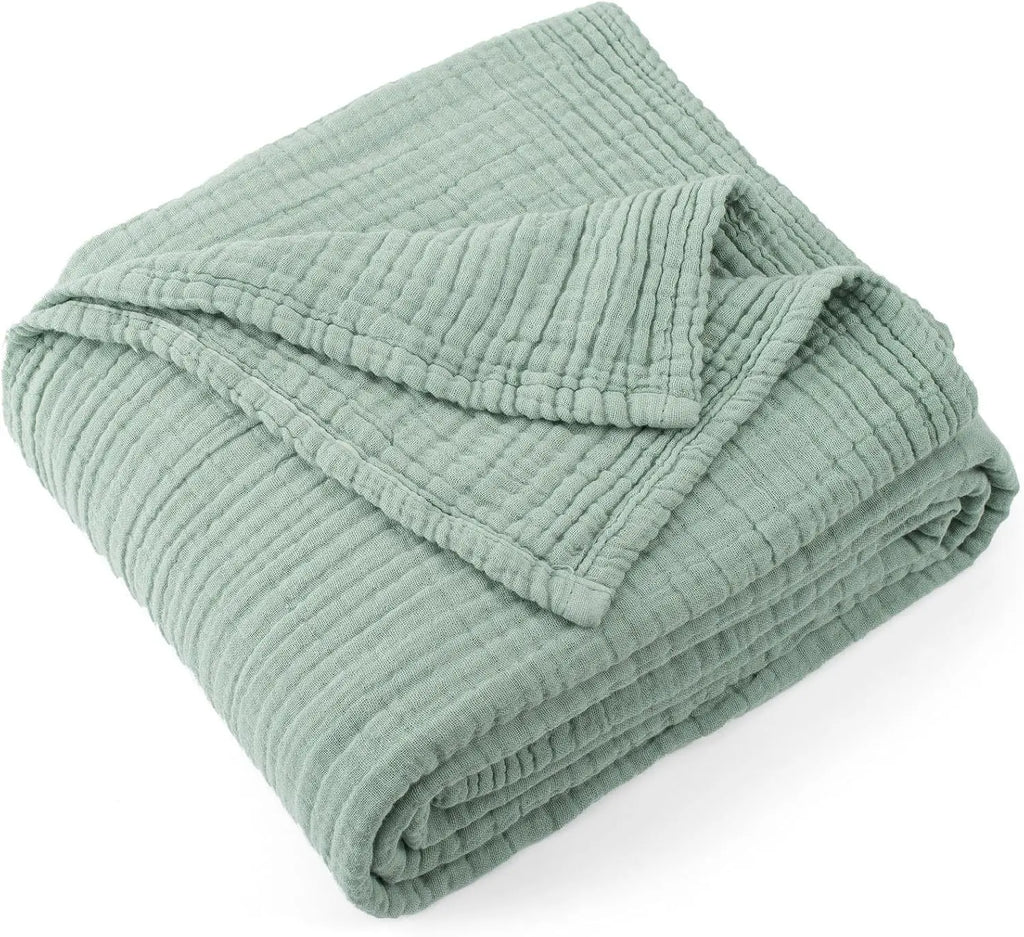 100% Cotton Muslin Blanket Foldable Swaddle Blanket 6 Layer Breathable Cotton Infant Swaddling for Bed Sofa Cover Travel Blanket
