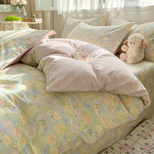 Summer Garden Patterned Cotton Duvet Cover