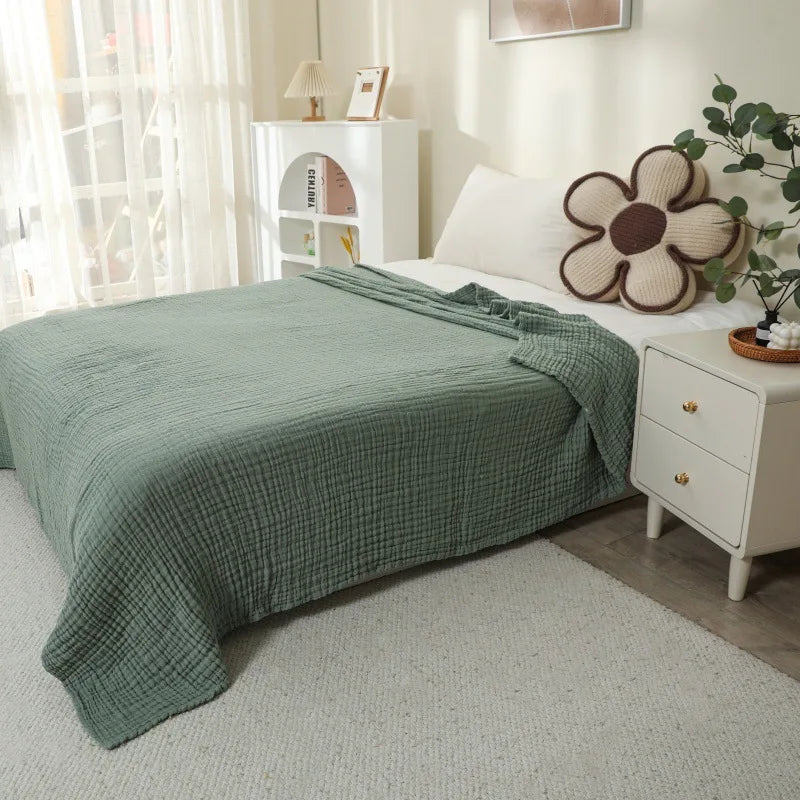 100% Cotton Muslin Blanket Foldable Swaddle Blanket 6 Layer Breathable Cotton Infant Swaddling for Bed Sofa Cover Travel Blanket