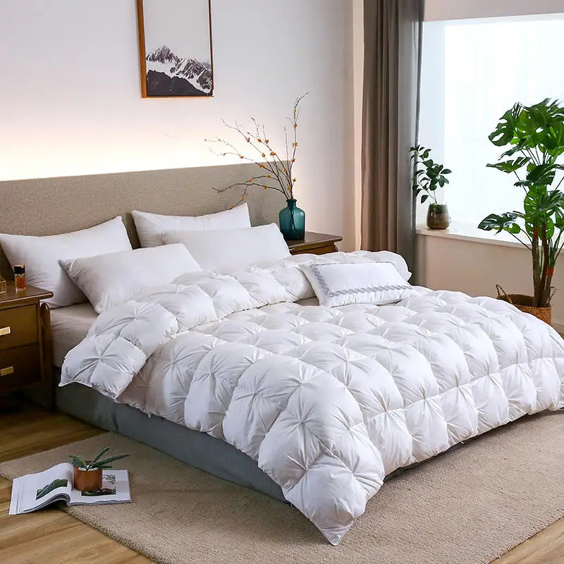 Luxury White Goose down Filler Duvet 3D Bread Quilt Comforter Winter Heavy Duvet 4Kg Weight 100% Cotton Shell Thickened Quilt