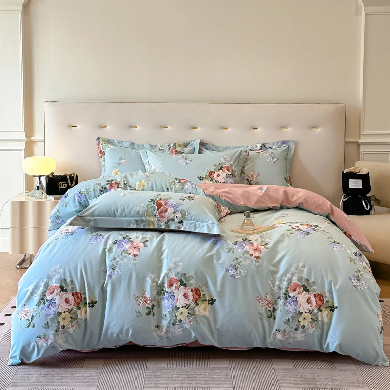 High-Quality Egyptian Cotton 3Pcs Bedding Set Including 1 Duvet Cover and 2 Pillowcases Single Double Large Extra-Large Sizes