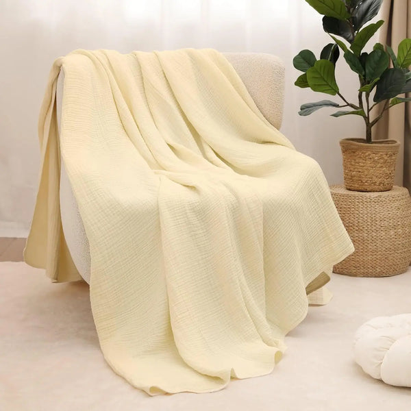 100% Cotton Muslin Blanket Foldable Swaddle Blanket 6 Layer Breathable Cotton Infant Swaddling for Bed Sofa Cover Travel Blanket
