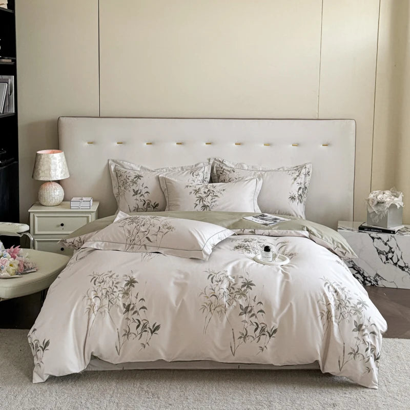 Olive with Bamboo Cotton Bedding Set