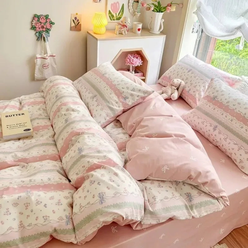Princess Pattern Floral Duvet Cover set