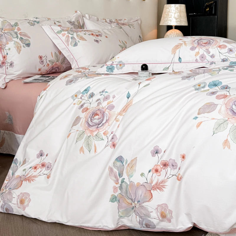 High-Quality Egyptian Cotton 3Pcs Bedding Set Including 1 Duvet Cover and 2 Pillowcases Single Double Large Extra-Large Sizes
