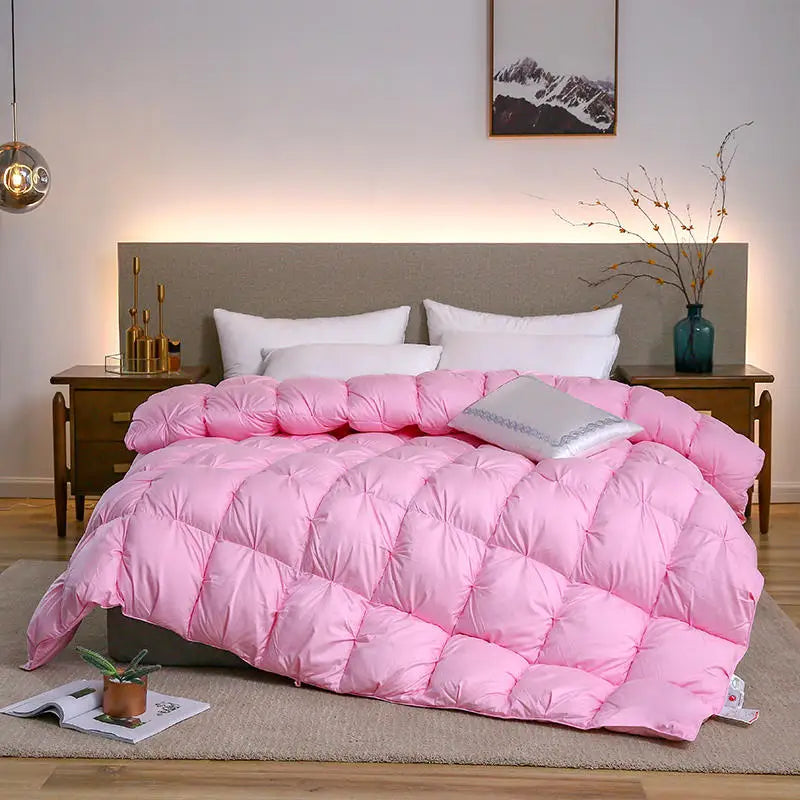 Luxury White Goose down Filler Duvet 3D Bread Quilt Comforter Winter Heavy Duvet 4Kg Weight 100% Cotton Shell Thickened Quilt