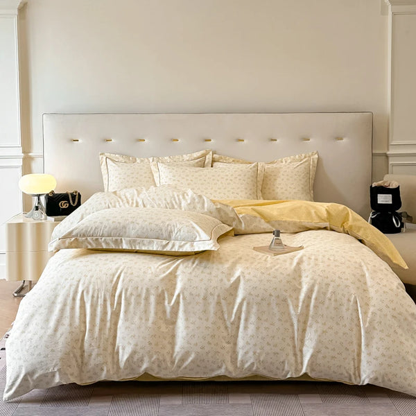 Pale Yellow Cotton Bedding Set